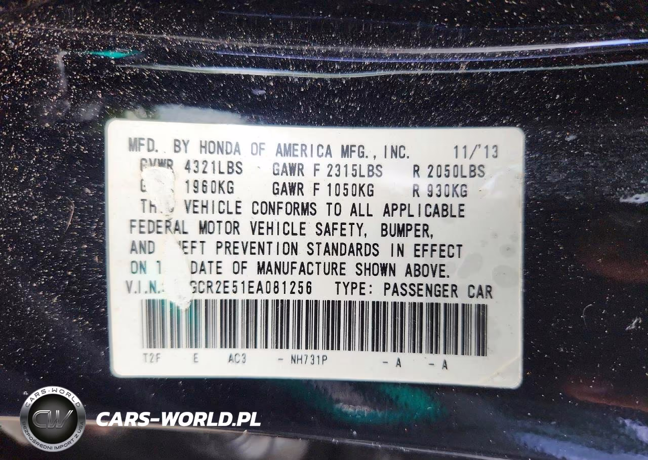 2014 Honda Accord Sport VIN:1HGCR2E51EA081256 - 12