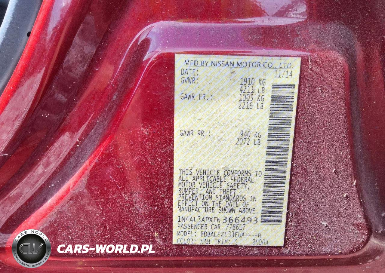 2015 Nissan Altima 2.5 S VIN:1N4AL3APXFN366493 - 12