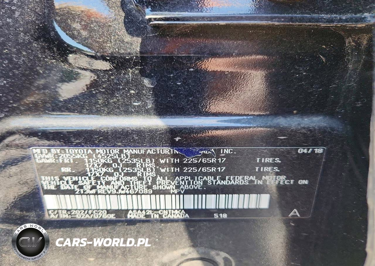 2018 Toyota Rav4 Xle VIN:2T3WFREV9JW467089 - 14