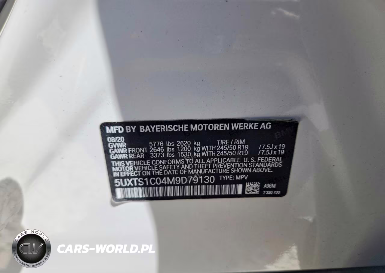 2021 BMW X3 xDrive30E VIN:5UXTS1C04M9D79130 - 12