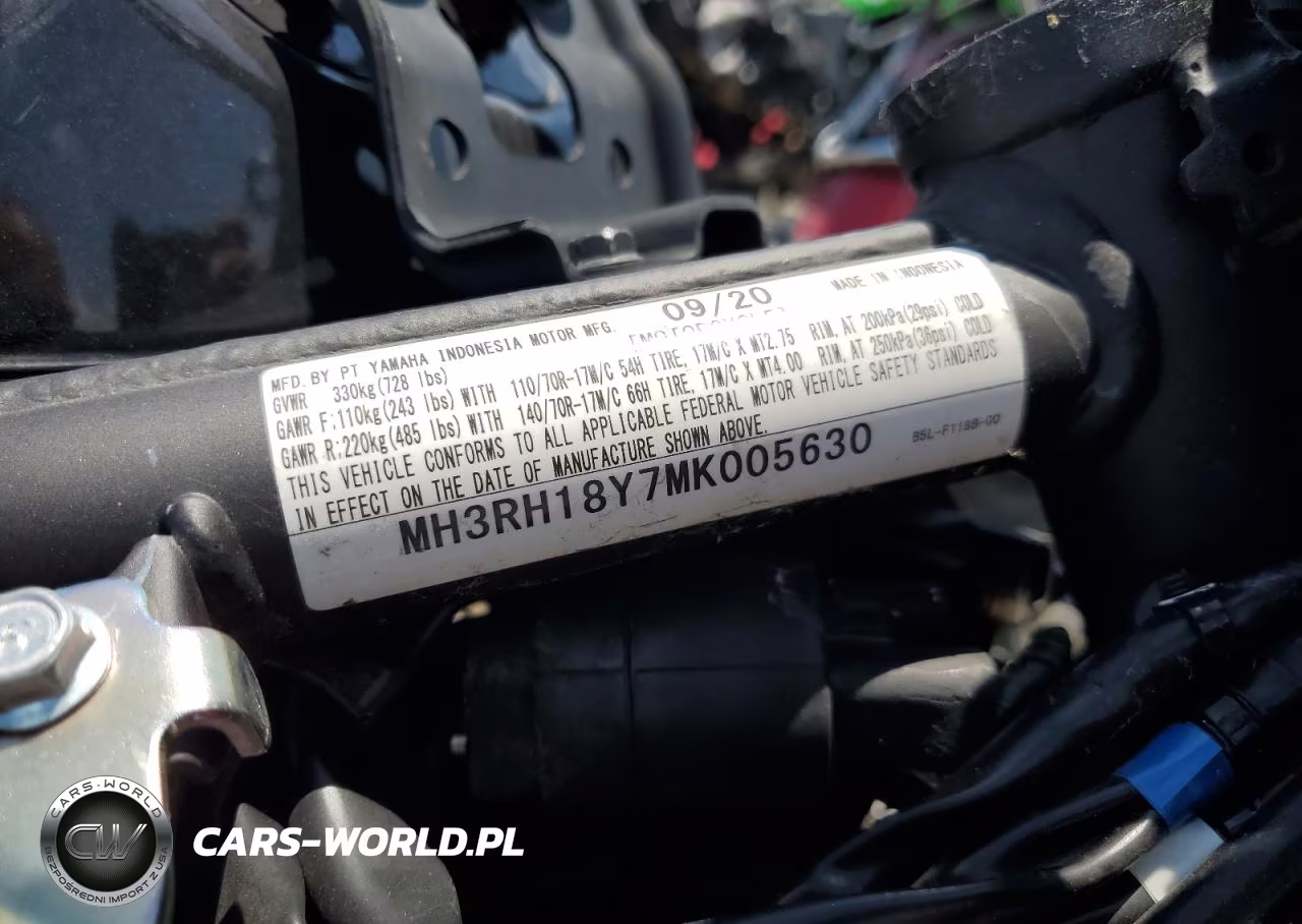 2021 Yamaha Yzfr3 A VIN:MH3RH18Y7MK005630 - 8