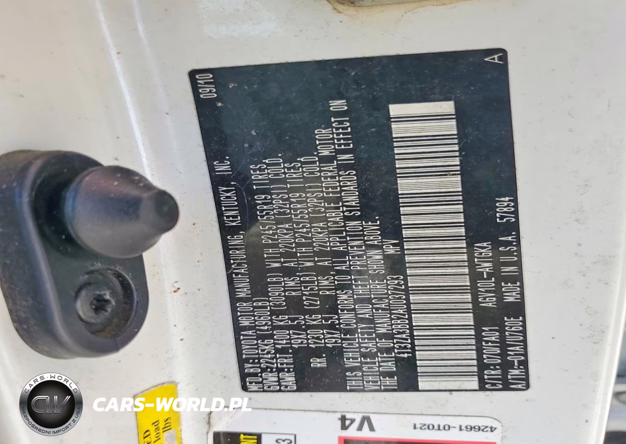 2010 Toyota Venza Fwd 4Cyl VIN:4T3ZA3BB2AU037293 - 13