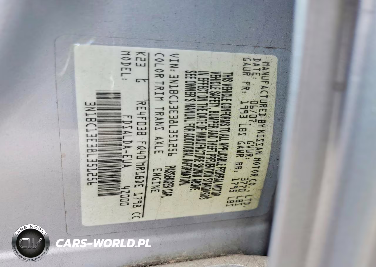 2008 Nissan Versa 1.8 S VIN:3N1BC13E38L351256 - 12