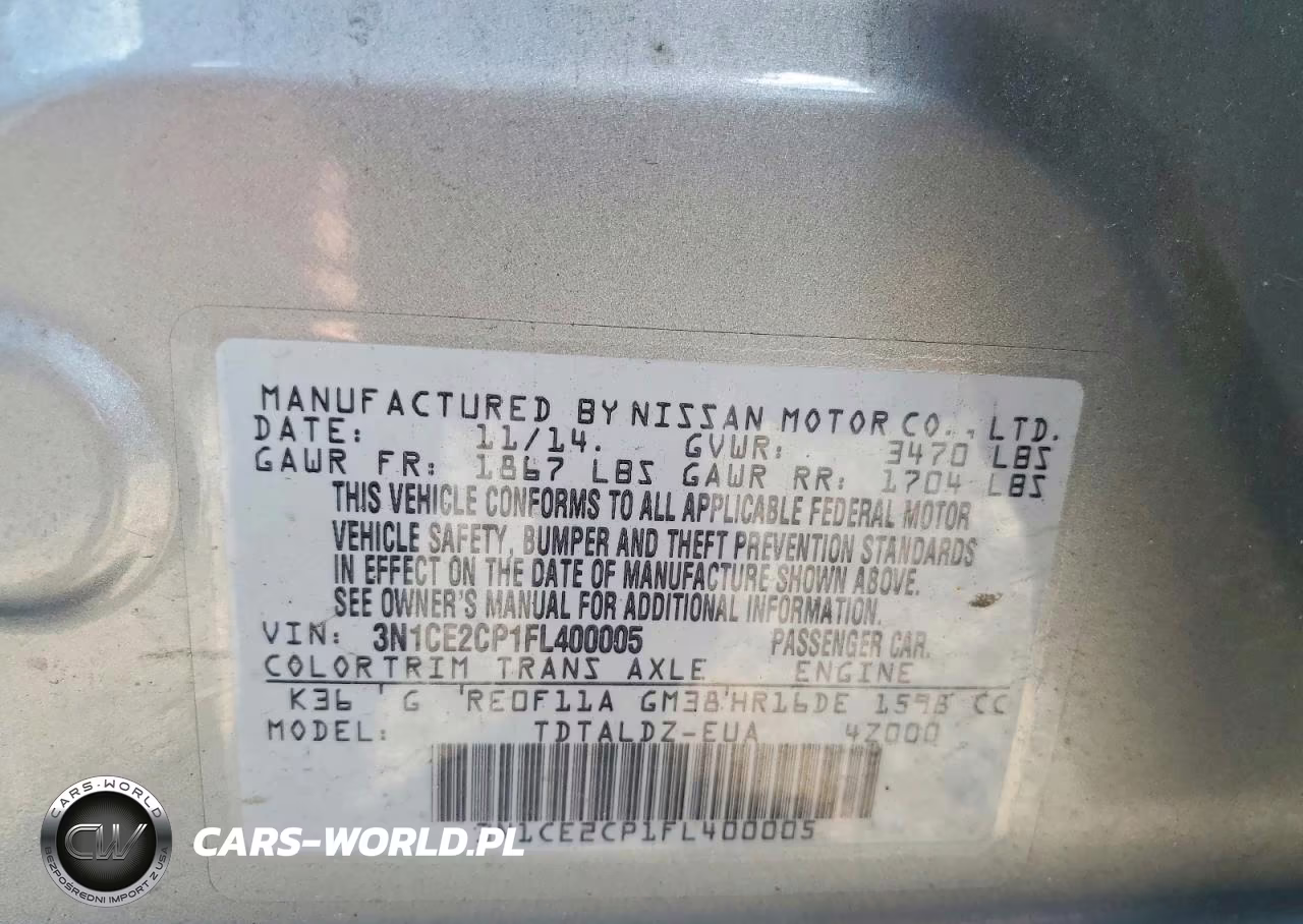 2015 Nissan Versa Note Sv VIN:3N1CE2CP1FL400005 - 12