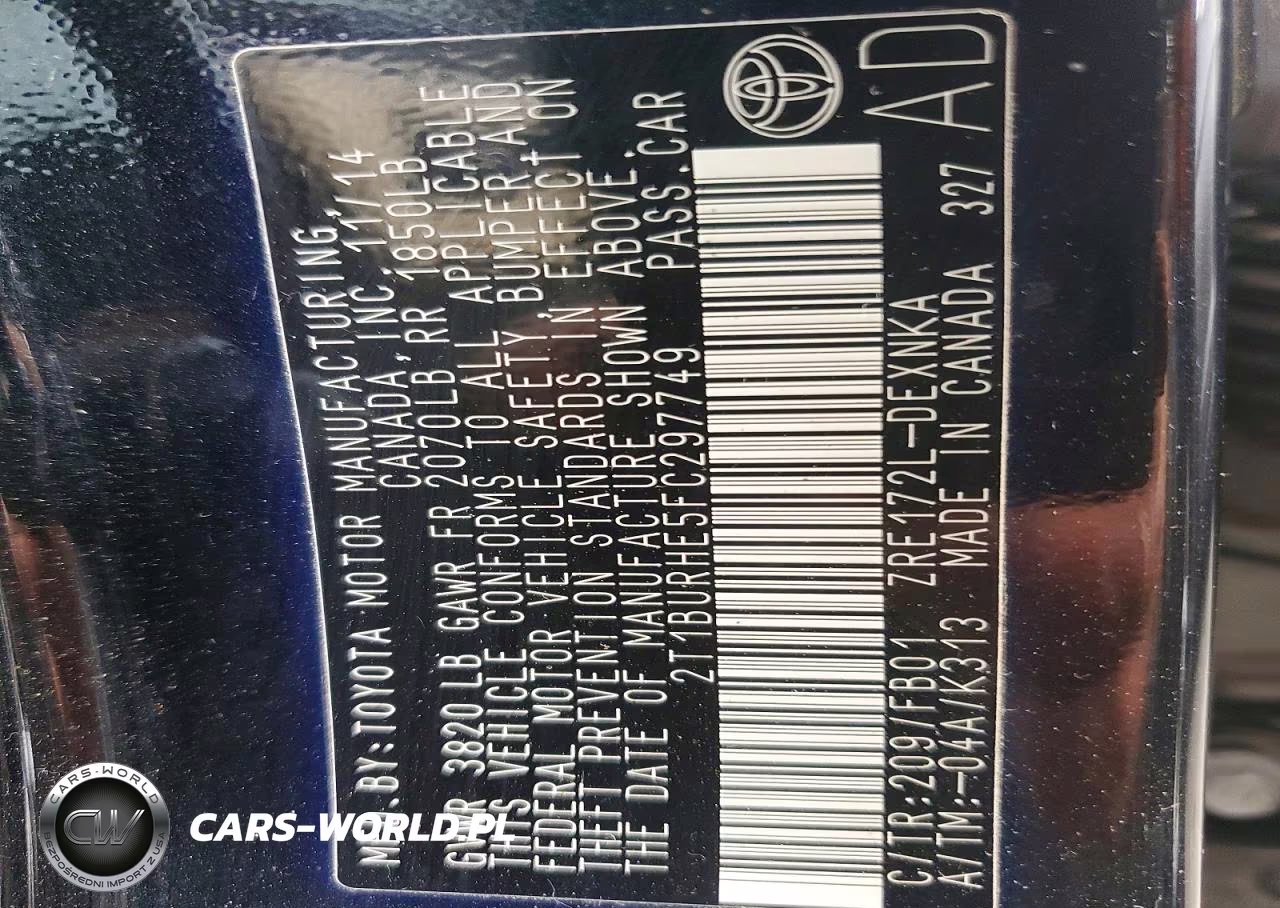 2015 Toyota Corolla Le VIN:2T1BURHE5FC297749 - 13