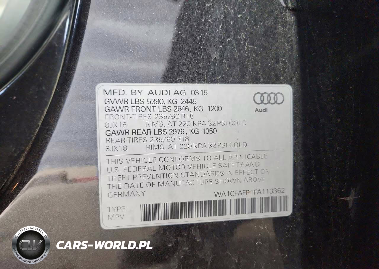 2015 Audi Q5 Premium VIN:WA1CFAFP1FA113362 - 13