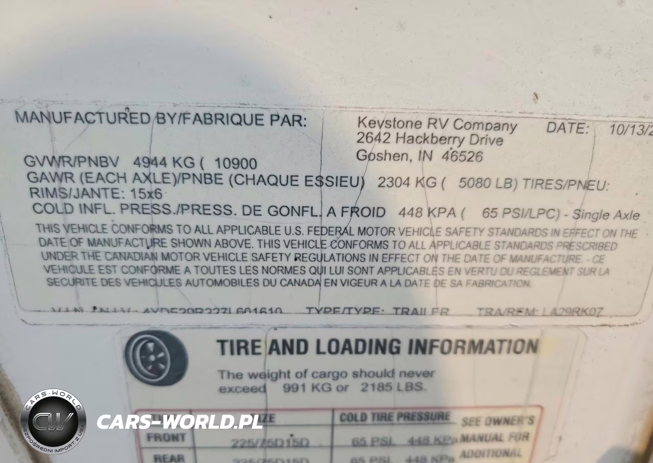 2007 Keystone Laredo VIN:4YDF29R227L601610 - 10