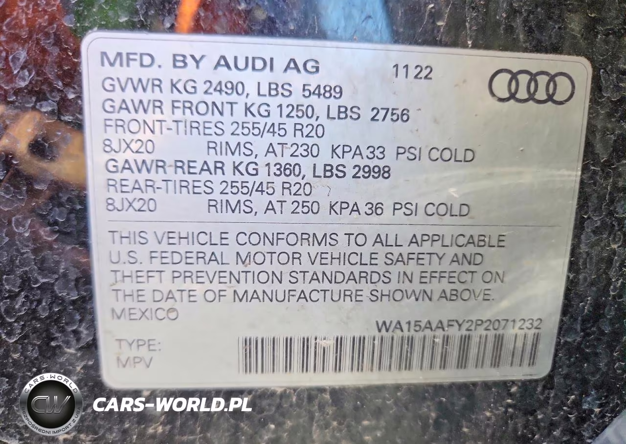 2023 Audi Q5 Sportback Prm Pls 45 VIN:WA15AAFY2P2071232 - 12