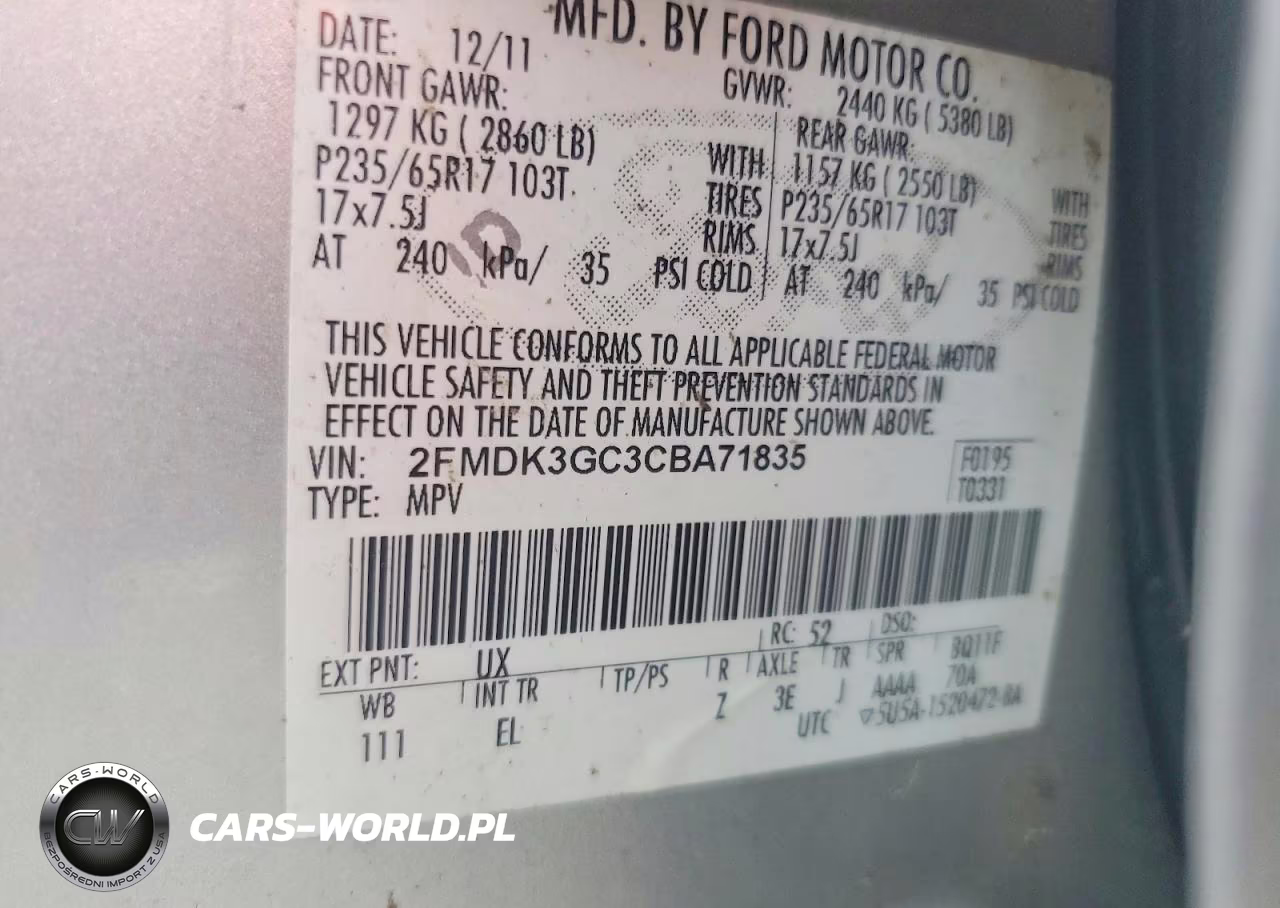 2012 Ford Edge Se VIN:2FMDK3GC3CBA71835 - 14