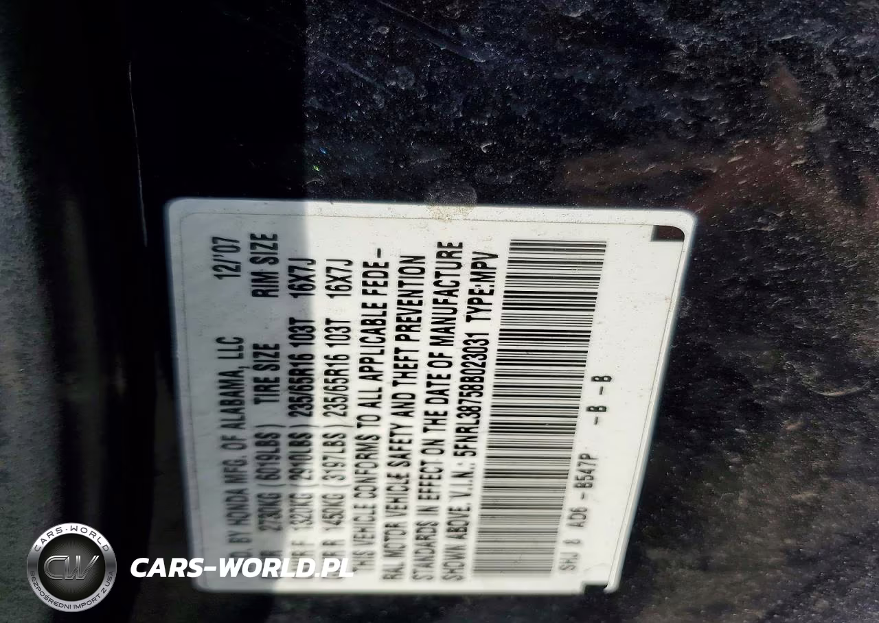 2008 Honda Odyssey Exl VIN:5FNRL38758B023031 - 13