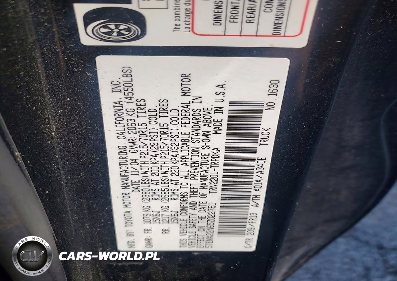2005 Toyota Tacoma VIN:5TENX22N65Z022761 - 12