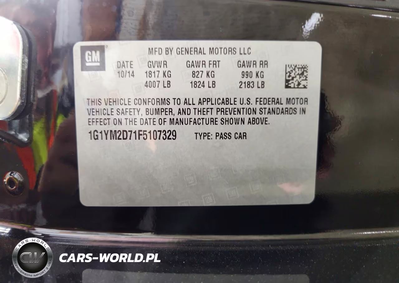 2015 Chevrolet Corvette Stingray Z51 3Lt VIN:1G1YM2D71F5107329 - 12