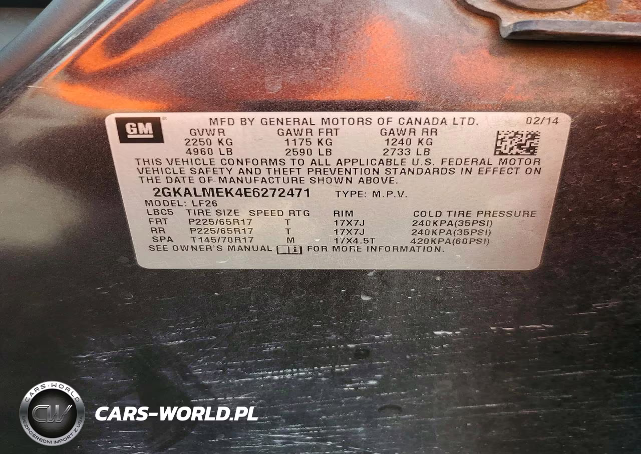2014 GMC Terrain Sle VIN:2GKALMEK4E6272471 - 13