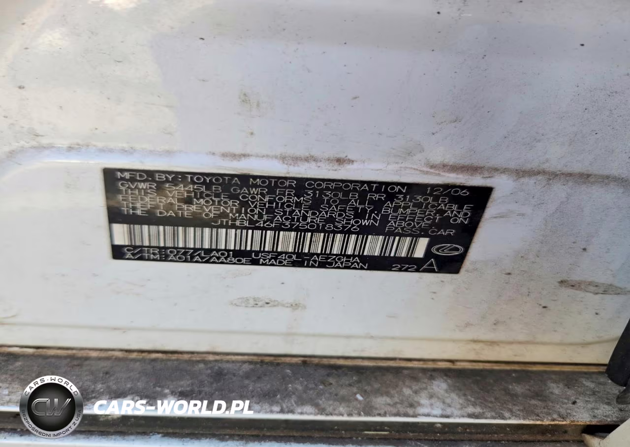 2007 Lexus Ls 460 VIN:JTHBL46F375018376 - 12