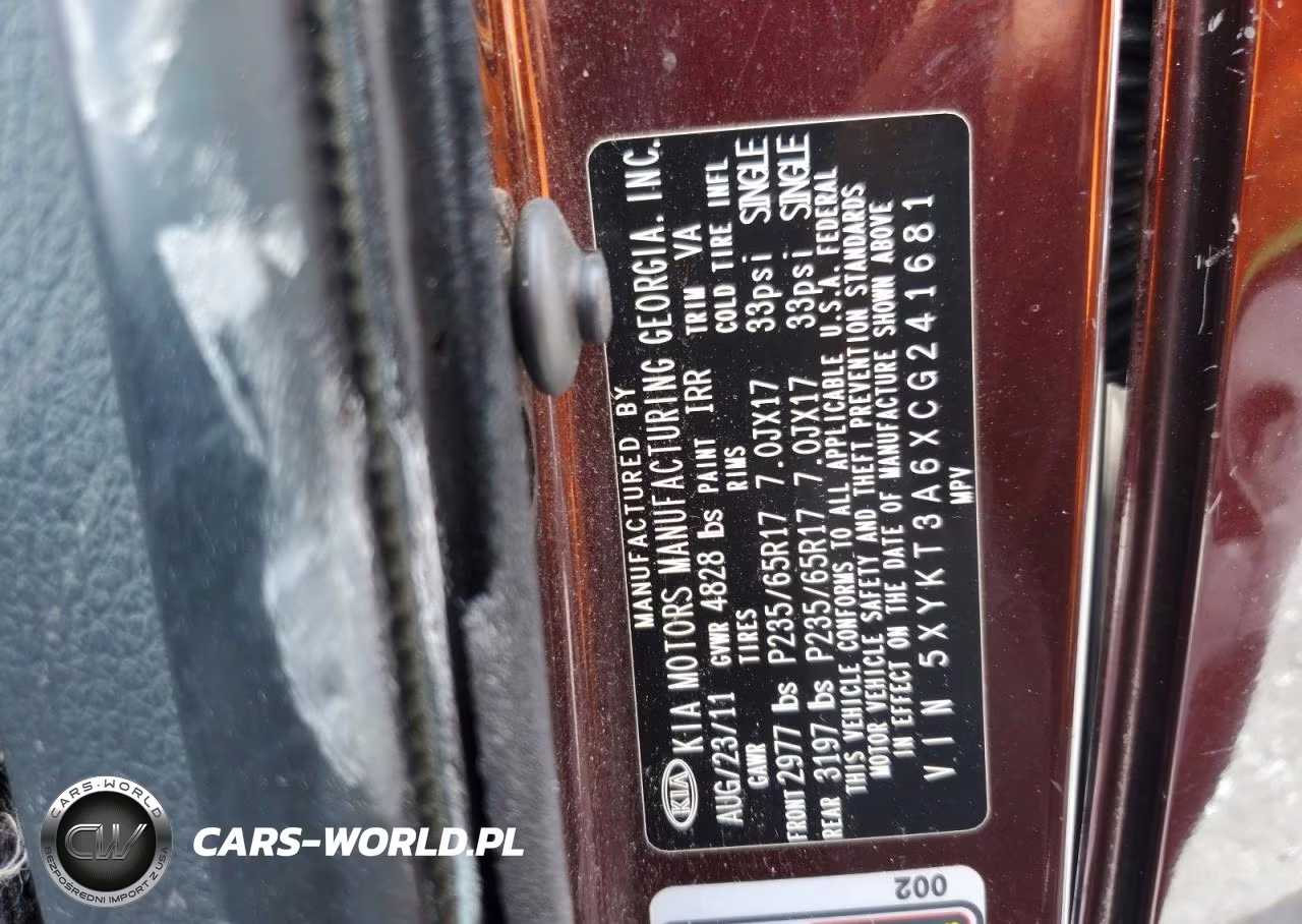 2012 Kia Sorento Lx VIN:5XYKT3A6XCG241681 - 13