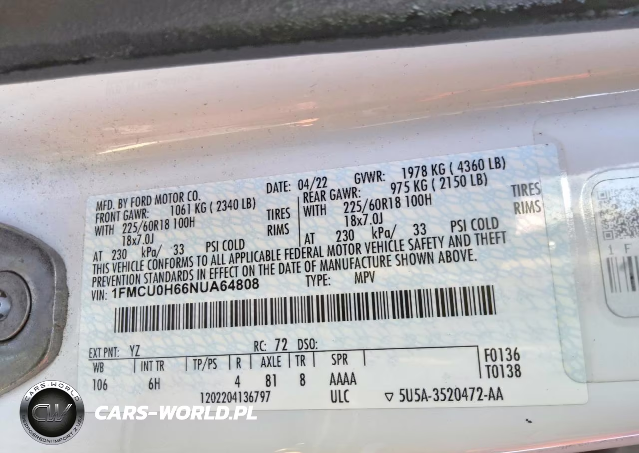 2022 Ford Escape Sel VIN:1FMCU0H66NUA64808 - 13