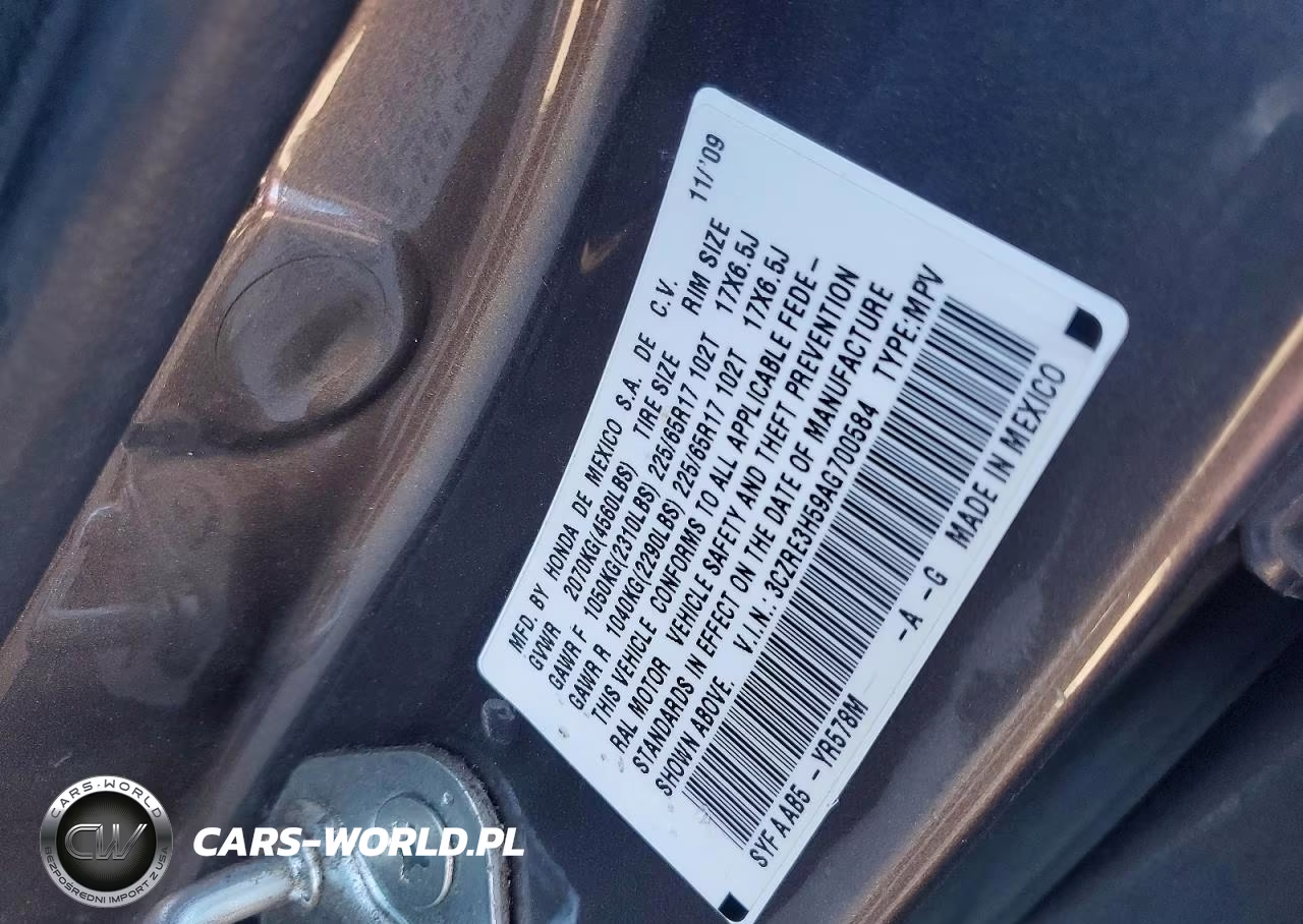 2010 Honda Cr-V Ex VIN:3CZRE3H59AG700584 - 13