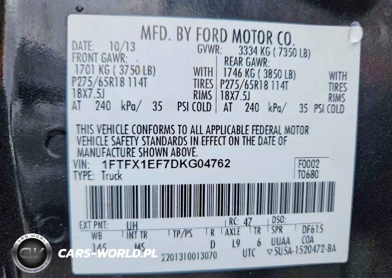 2013 Ford F150 Super Cab VIN:1FTFX1EF7DKG04762 - 12