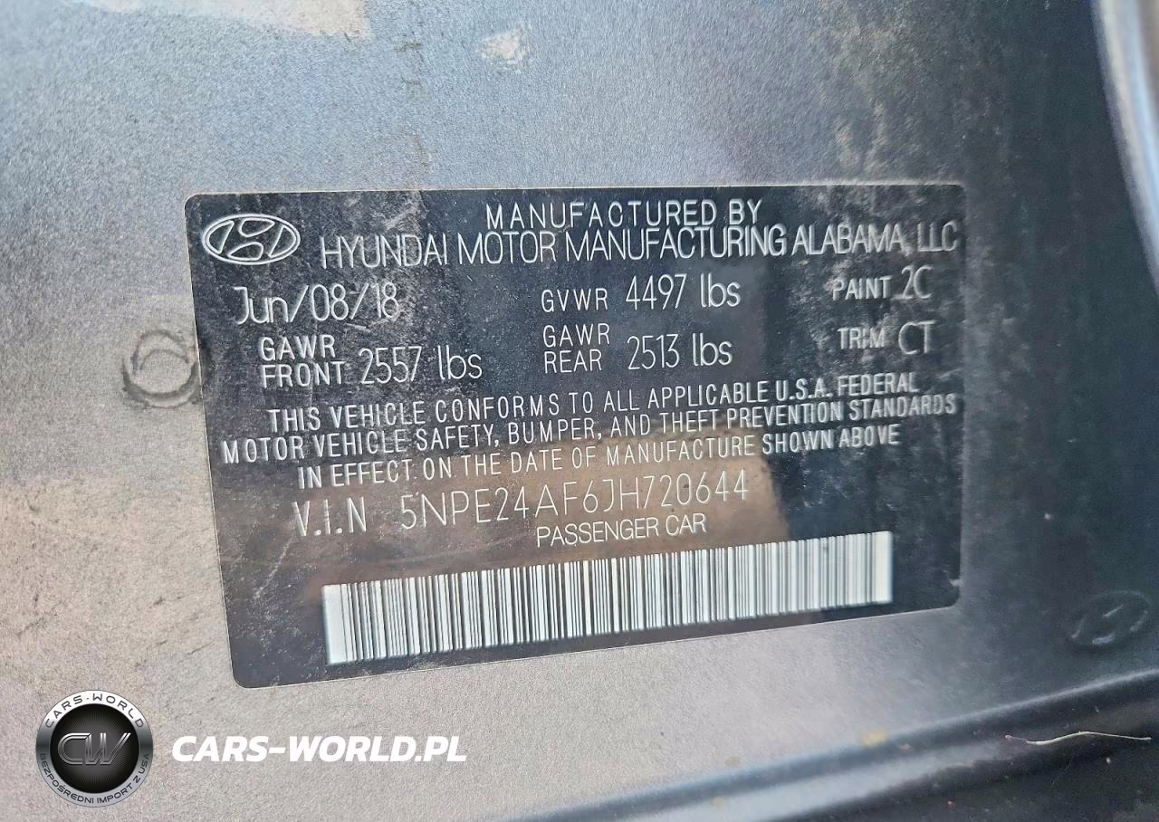 2018 Hyundai Sonata Se VIN:5NPE24AF6JH720644 - 12