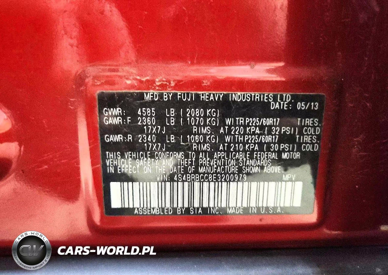 2014 Subaru Outback 2.5I Premium VIN:4S4BRBCC8E3200979 - 12