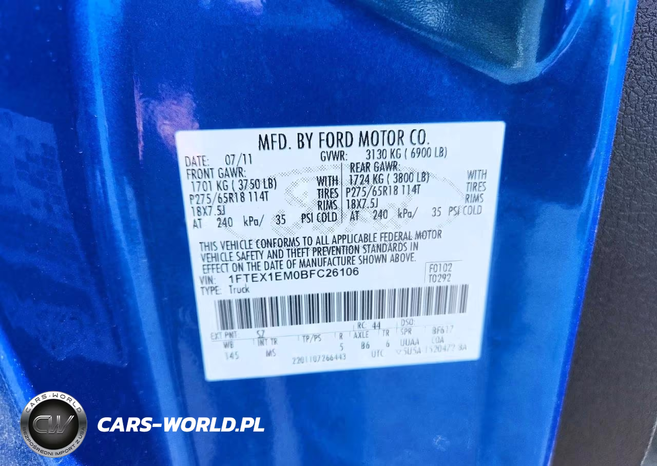 2011 Ford F150 Super Cab VIN:1FTEX1EM0BFC26106 - 12