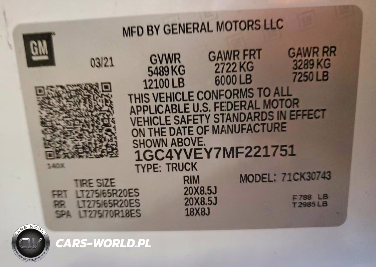 2021 Chevrolet Silverado K3500 High Country VIN:1GC4YVEY7MF221751 - 12