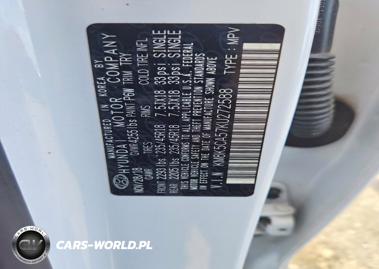 2019 Hyundai Kona Ultimate VIN:KM8K5CA57KU272588 - 13