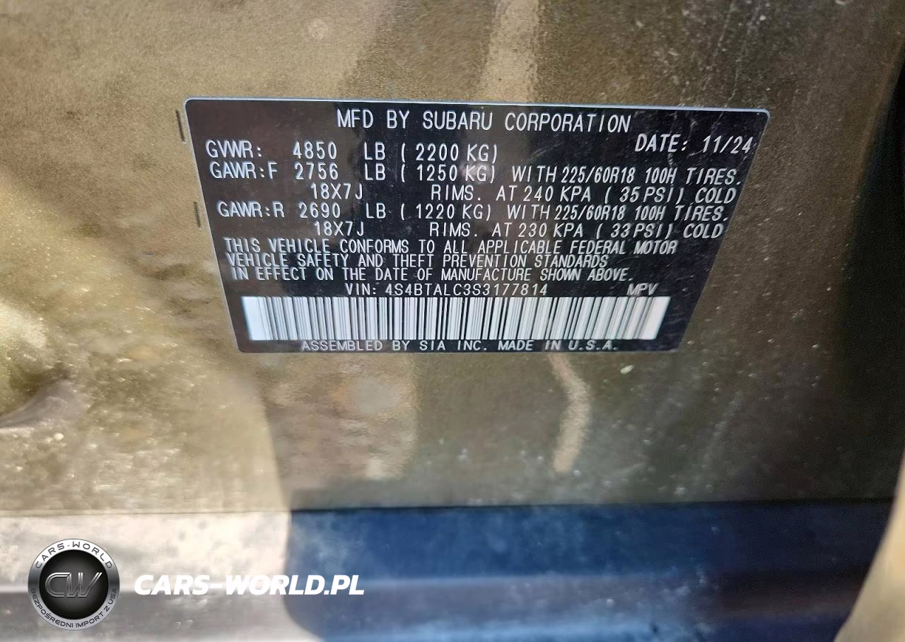 2025 Subaru Outback Onyx Edition VIN:4S4BTALC3S3177814 - 13