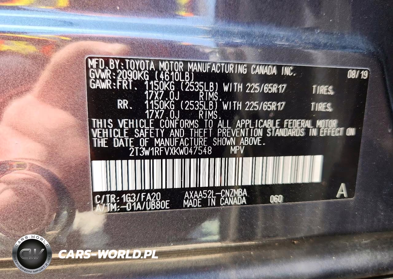 2019 Toyota Rav4 Xle VIN:2T3W1RFVXKW047548 - 12