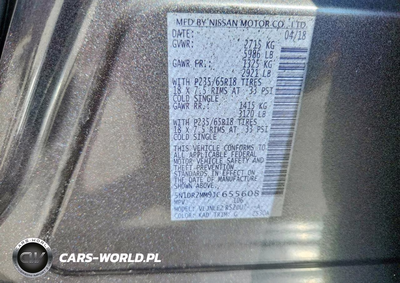 2018 Nissan Pathfinder Sv VIN:5N1DR2MM9JC655608 - 13