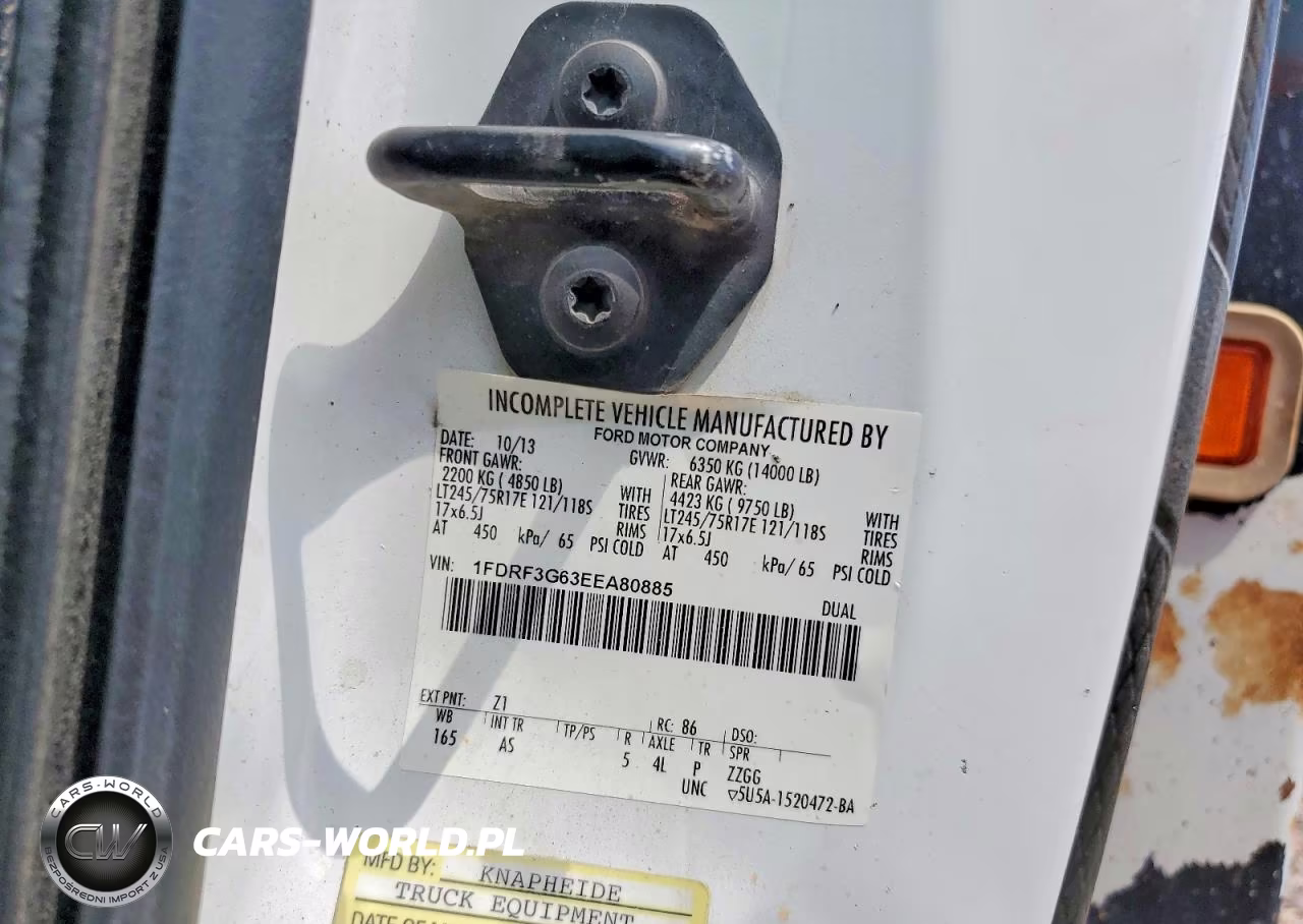 2014 Ford F350 Super Duty VIN:1FDRF3G63EEA80885 - 12