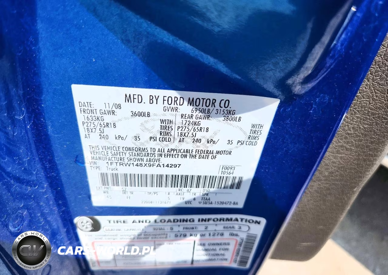 2009 Ford F150 Supercrew VIN:1FTRW148X9FA14297 - 12
