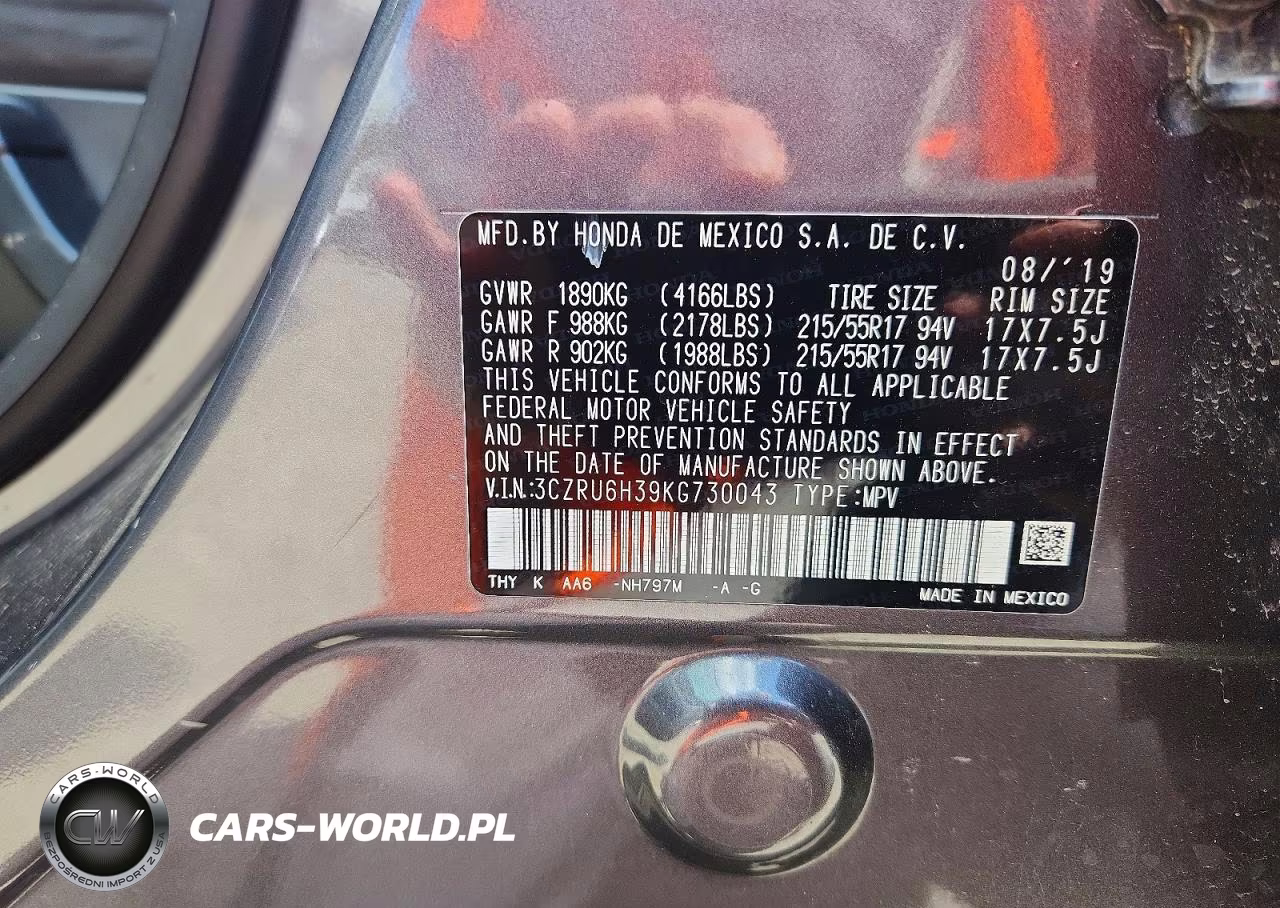 2019 Honda Hr-V Lx VIN:3CZRU6H39KG730043 - 13