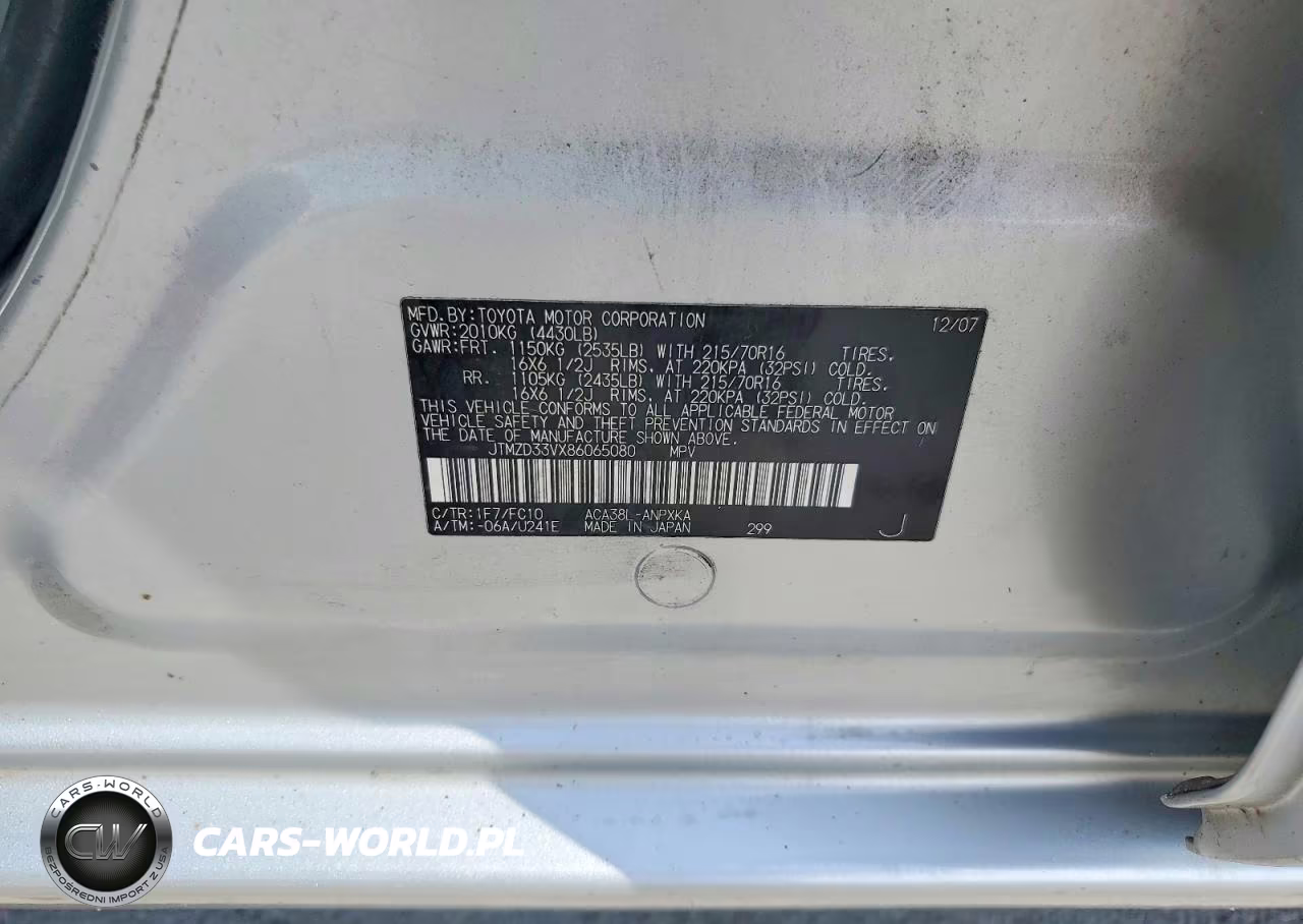 2008 Toyota Rav4 Base VIN:JTMZD33VX86065080 - 13