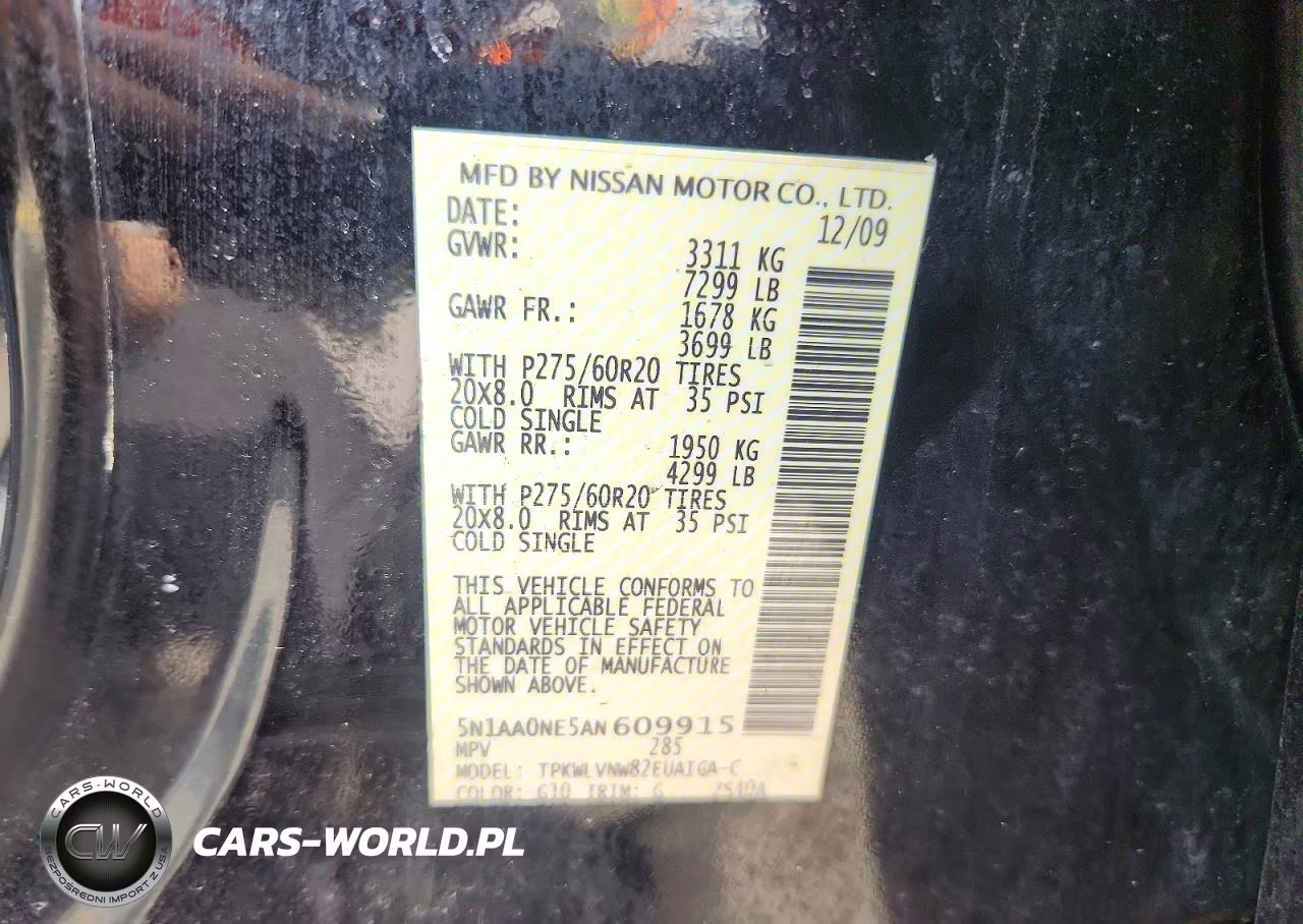 2010 Nissan Armada Platinum VIN:5N1AA0NE5AN609915 - 13