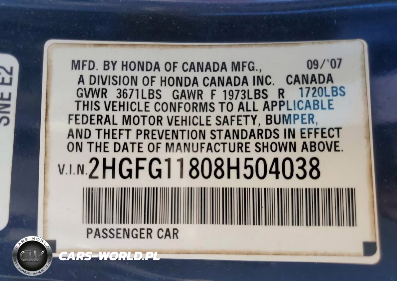 2008 Honda Civic Ex VIN:2HGFG11808H504038 - 14