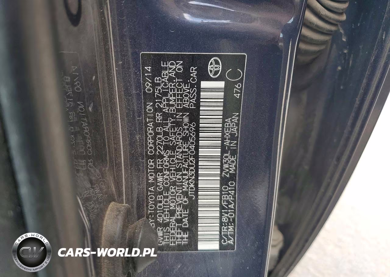 2015 Toyota Prius Two VIN:JTDKN3DU2F0405696 - 13