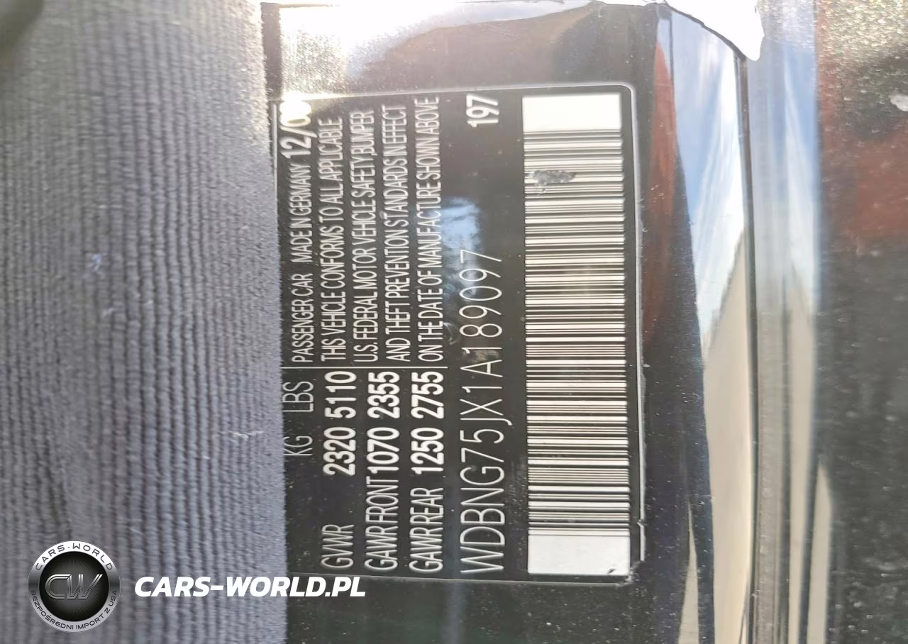 2001 Mercedes-Benz S 500 VIN:WDBNG75JX1A189097 - 12
