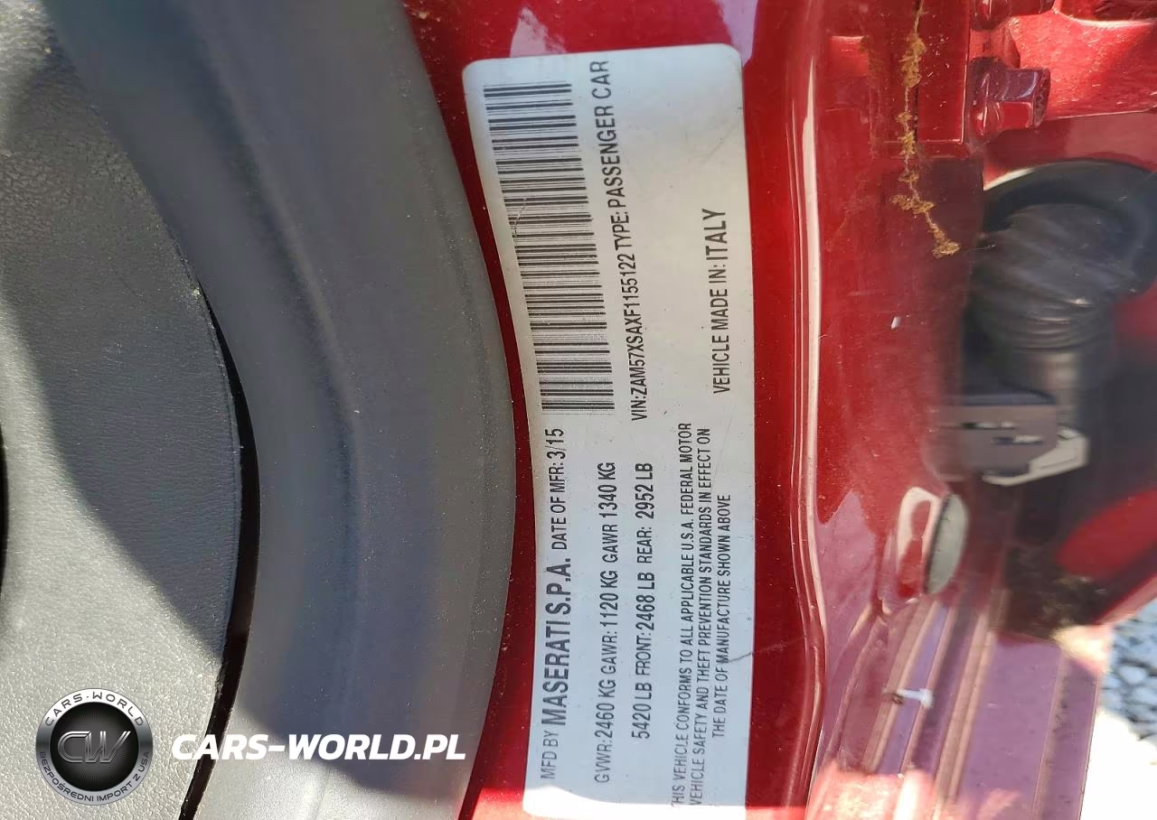 2015 Maserati Ghibli VIN:ZAM57XSAXF1155122 - 12