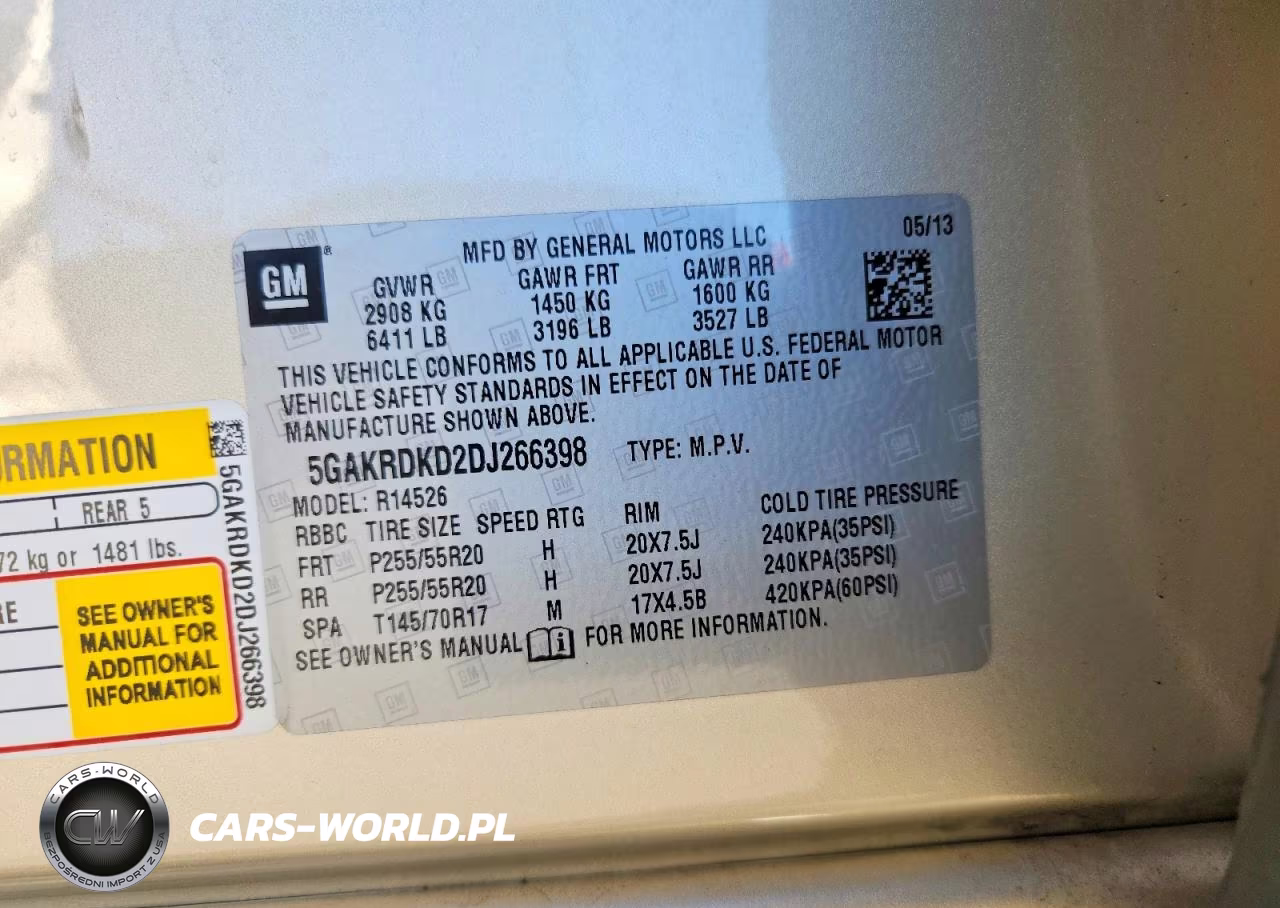 2013 Buick Enclave VIN:5GAKRDKD2DJ266398 - 13