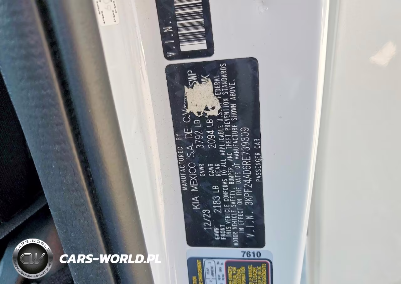 2024 Kia Forte Lxs VIN:3KPF24AD6RE739309 - 12