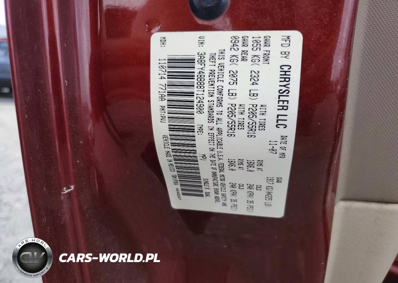 2008 Chrysler Pt Cruiser VIN:3A8FY48B88T124900 - 12