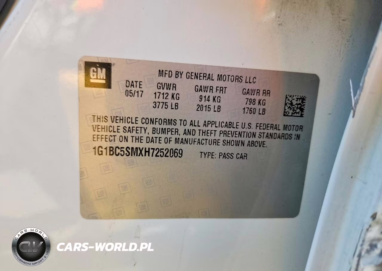 2017 Chevrolet Cruze Ls Auto VIN:1G1BC5SMXH7252069 - 12