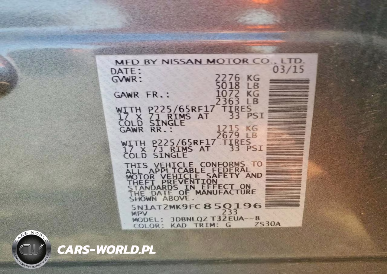 2015 Nissan Rogue Sv VIN:5N1AT2MK9FC850196 - 13