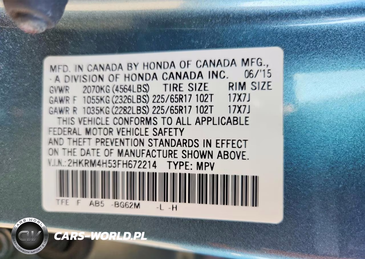 2015 Honda Cr-V Ex VIN:2HKRM4H53FH672214 - 13