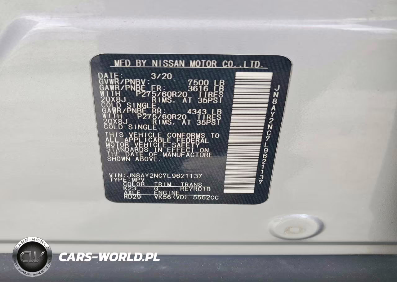 2020 Nissan Armada Sl VIN:JN8AY2NC7L9621137 - 13
