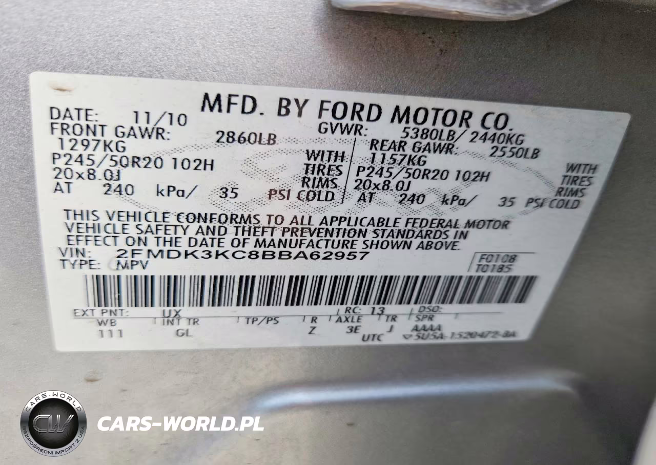 2011 Ford Edge Limited VIN:2FMDK3KC8BBA62957 - 13