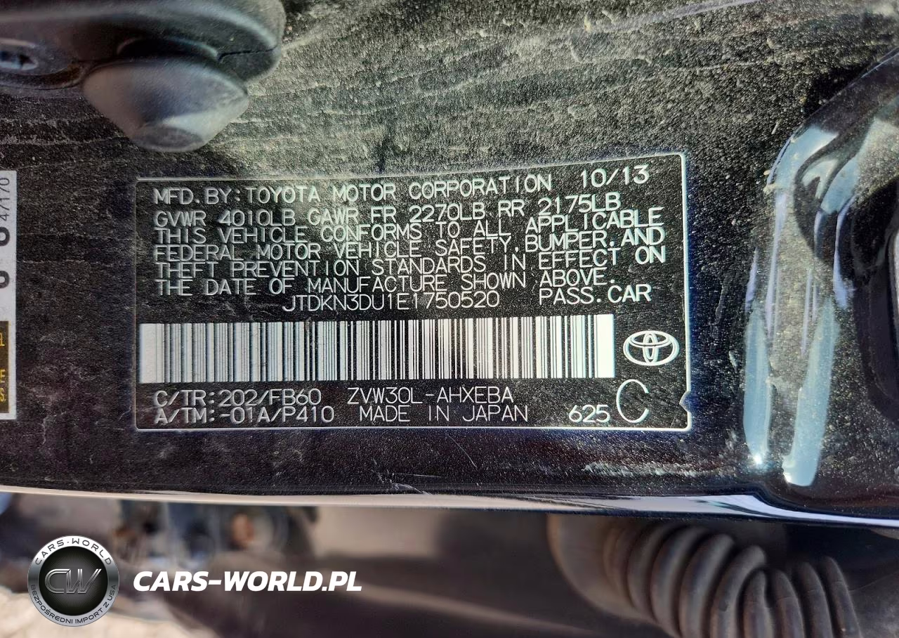 2014 Toyota Prius Two VIN:JTDKN3DU1E1750520 - 12