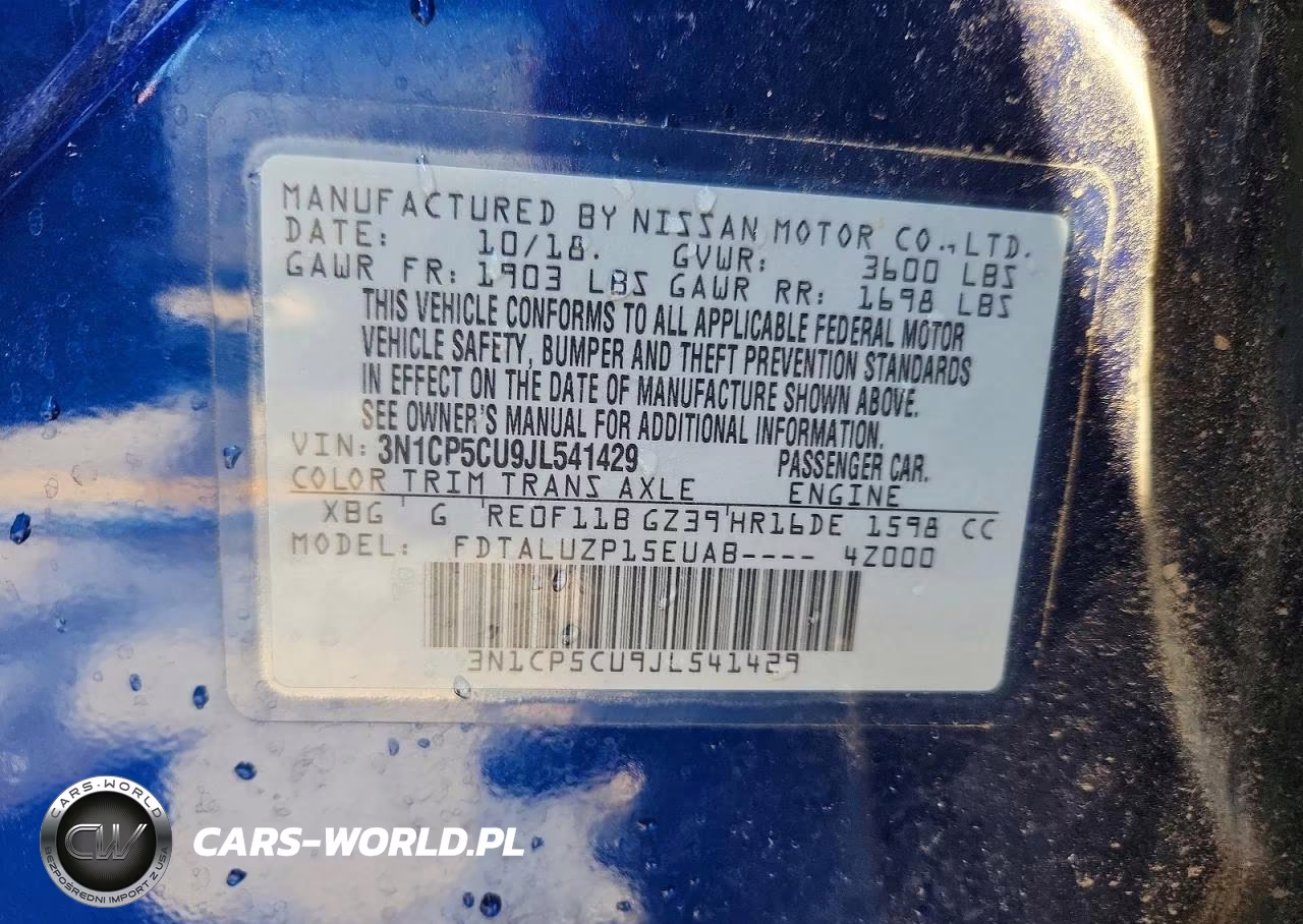 2018 Nissan Kicks Sr VIN:3N1CP5CU9JL541429 - 13