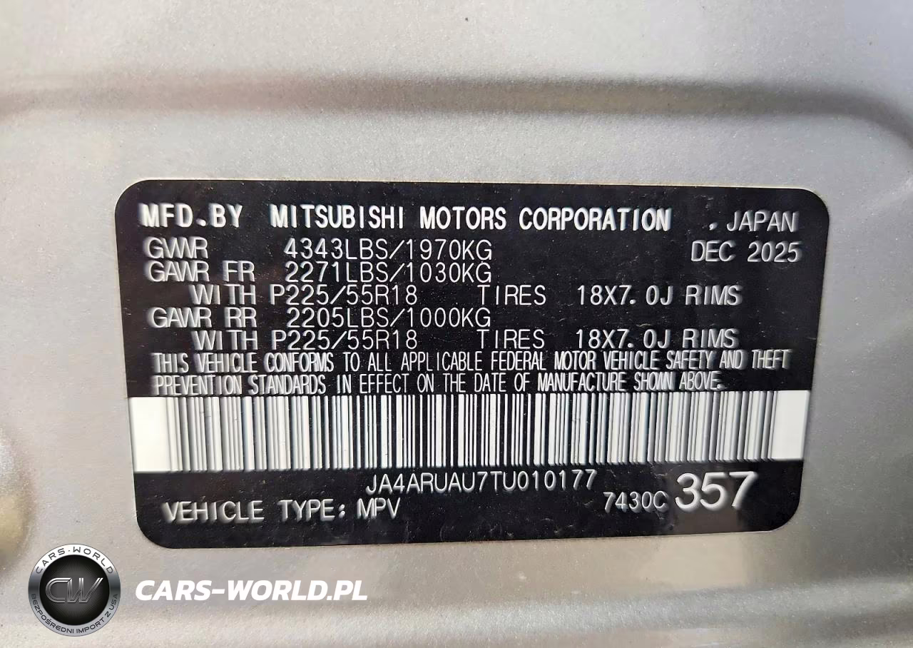 2026 Mitsubishi Outlander Sport S-Se VIN:JA4ARUAU7TU010177 - 13